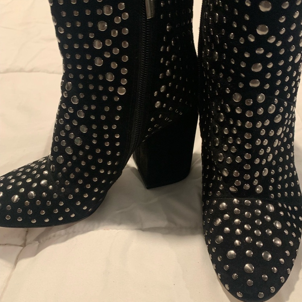 Vince Camuto Black Studded Ankle Booties